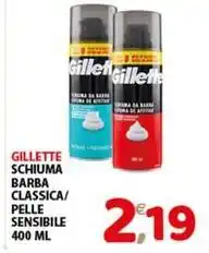 Mio Market Gillette schiuma barba classica/ pelle sensibile offerta