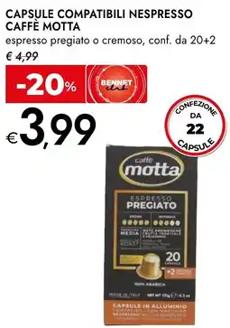 Bennet Capsule compatibili nespresso CAFFÈ MOTTA offerta