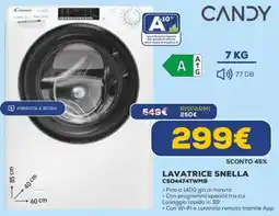 Euronics CANDY LAVATRICE SNELLA CSO4474TWMB offerta