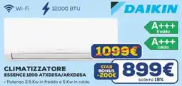 Euronics DAIKIN CLIMATIZZATORE ESSENCE 1200 ATXD25A/ARXD25A offerta