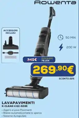 Euronics Rowenta LAVAPAVIMENTI X-CLEAN 4 GZ-5035 offerta
