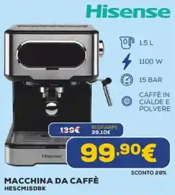 Euronics Hisense MACCHINA DA CAFFÈ HESCM15DBK offerta