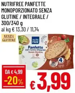 Galassia Nutrifree panfette monoporzionato senza glutine / integrale offerta