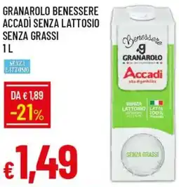 Galassia Granarolo benessere accadì senza lattosio senza grassi offerta