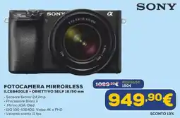 Euronics SONY FOTOCAMERA MIRRORLESS ILCE6400LB + OBIETTIVO SELP 16/50 mm offerta