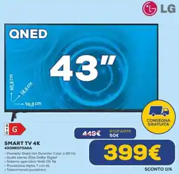Euronics LG SMART TV 4K 43QNED70A6A offerta