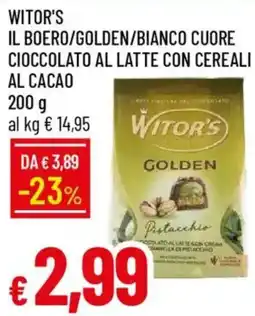 Galassia Witor's il boero/golden/bianco cuore cioccolato al latte con cereali al cacao offerta