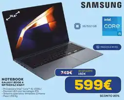 Euronics SAMSUNG NOTEBOOK GALAXY BOOK 4 NP750XGJ KG2IT offerta