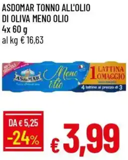 Galassia Asdomar tonno all'olio di oliva meno olio offerta