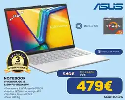 Euronics ASUS NOTEBOOK VIVOBOOK GO 15 E1504FA-BQ2422W offerta