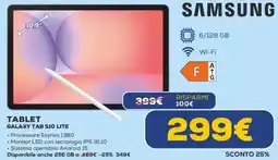Euronics SAMSUNG TABLET GALAXY TAB S10 LITE offerta