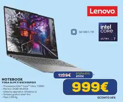 Euronics Lenovo NOTEBOOK YOGA SLIM 71 83CV00FGIX offerta