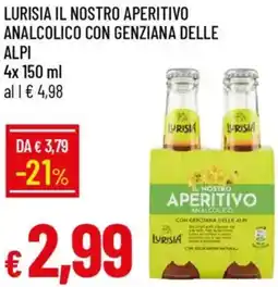 Galassia Lurisia il nostro aperitivo analcolico con genziana delle alpi offerta