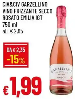 Galassia Civ&civ garzellino vino frizzante secco rosato emilia igt offerta