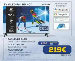 Euronics TV QLED Full HD 40" 40S59K offerta