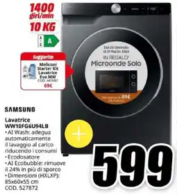 MediaWorld SAMSUNG Lavatrice WW10FG6U94LB offerta