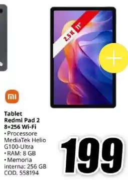 MediaWorld Tablet Redmi Pad 2 8+256 Wi-Fi offerta