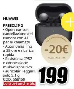 MediaWorld Huawei freeclip 2 offerta
