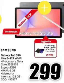MediaWorld SAMSUNG Galaxy Tab S10 Lite 6+128 Wi-Fi offerta