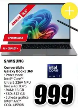 MediaWorld SAMSUNG Convertibile Galaxy Book5 360 offerta