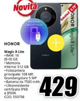 MediaWorld HONOR Magic 8 Lite offerta