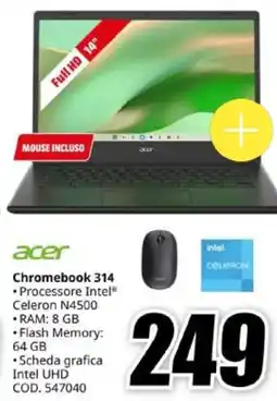MediaWorld acer Chromebook 314 offerta