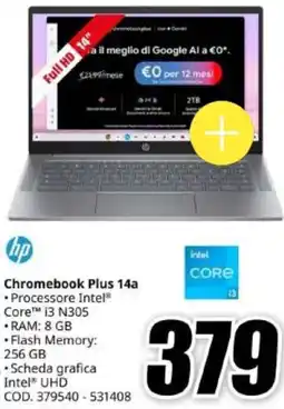 MediaWorld hp Chromebook Plus 14a offerta