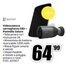 MediaWorld EZVIZ Videocamera sorveglianza EB3 + Pannello Solare offerta