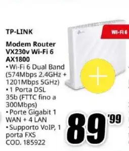 MediaWorld TP-LINK Modem Router VX230v Wi-Fi 6 AX1800 offerta