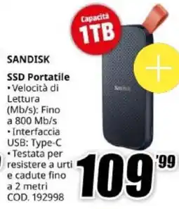 MediaWorld SANDISK SSD Portatile offerta