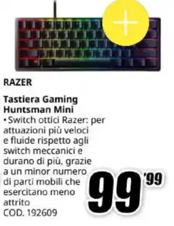 MediaWorld RAZER Tastiera Gaming Huntsman Mini offerta