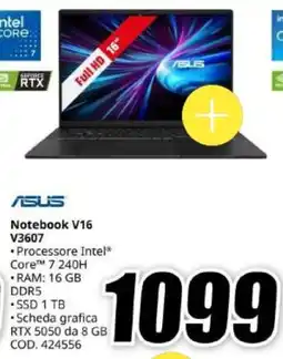 MediaWorld ASUS Notebook V16 V3607 offerta