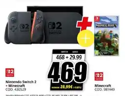 MediaWorld SWITCH Nintendo Switch 2 + Minecraft + Minecraft offerta