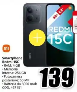 MediaWorld Xiaomi Smartphone Redmi 15C offerta