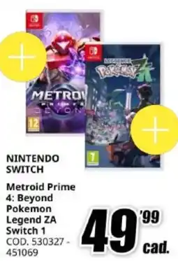MediaWorld NINTENDO SWITCH Metroid Prime 4: Beyond Pokemon Legend ZA Switch 1 offerta