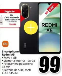 MediaWorld Xiaomi Smartphone Redmi A5 offerta