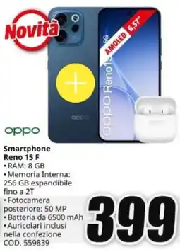 MediaWorld oppo Smartphone Reno 15 F offerta