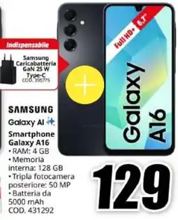 MediaWorld SAMSUNG Smartphone Galaxy A16 offerta