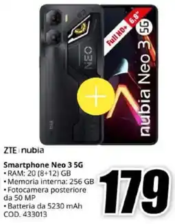 MediaWorld ZTE nubia Smartphone Neo 3 5G offerta