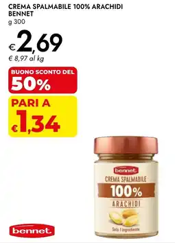 Bennet Crema spalmabile 100% arachidi BENNET offerta