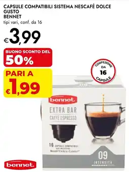Bennet Capsule compatibili sistema nescafé dolce gusto BENNET 16 capsule offerta
