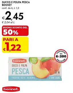 Bennet Succo e polpa pesca BENNET offerta