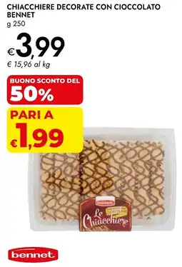 Bennet Chiacchiere decorate con cioccolato BENNET offerta
