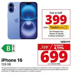 Comet iPhone 16 128 GB offerta
