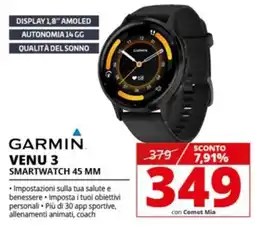 Comet Garmin venu 3 smartwatch 45 mm offerta