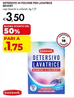 Bennet Detersivo in polvere per lavatrice BENNET offerta