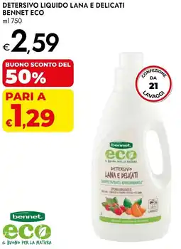 Bennet Detersivo liquido lana e delicati BENNET ECO offerta