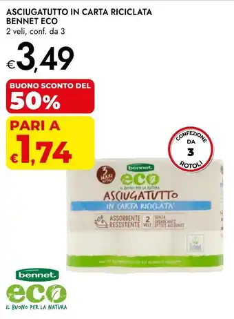 Bennet Asciugatutto in carta riciclata BENNET ECO offerta