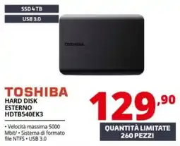 Comet TOSHIBA HARD DISK ESTERNO HDTB540EK3 offerta