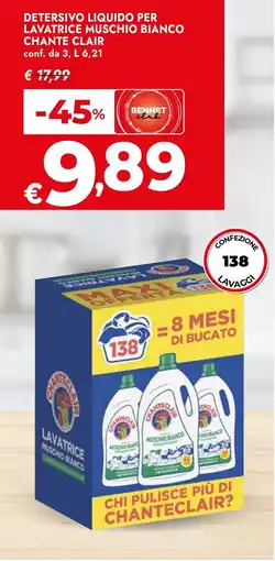 Bennet Detersivo liquido per lavatrice muschio bianco CHANTE CLAIR offerta